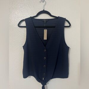 J. Crew Dark Blue Sleeveless Blouse